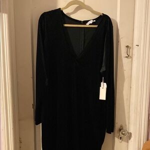 Good American Black V-Neck Sheath Dress